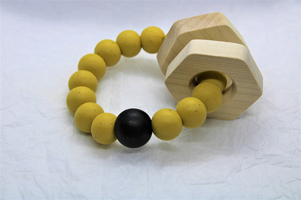 Maple Shape & Silicone Bead Teether