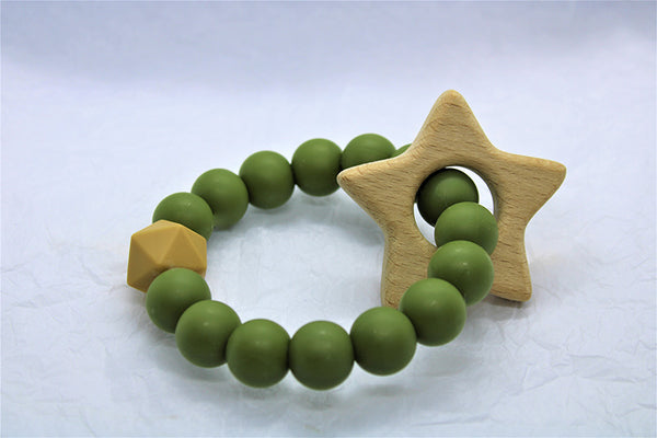 Beech Shape & Silicone Bead Teether