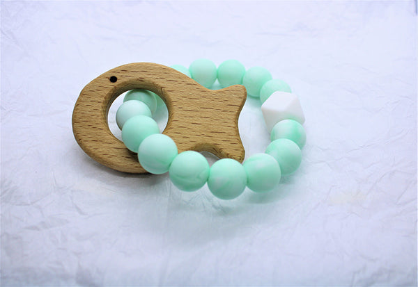 Beech Shape & Silicone Bead Teether