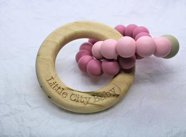 Maple Shape & Silicone Bead Teether