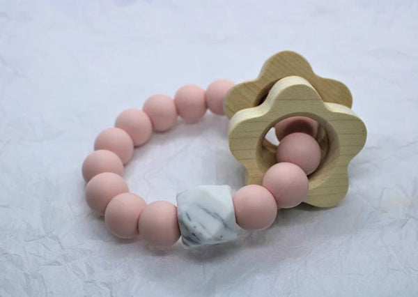 Maple Shape & Silicone Bead Teether