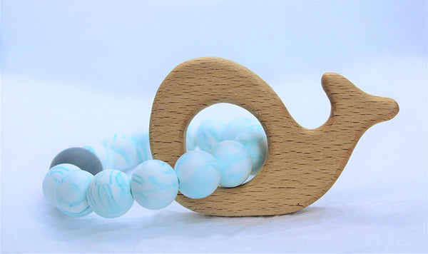 Beech Shape & Silicone Bead Teether