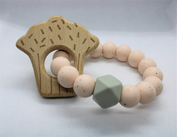 Beech Shape & Silicone Bead Teether