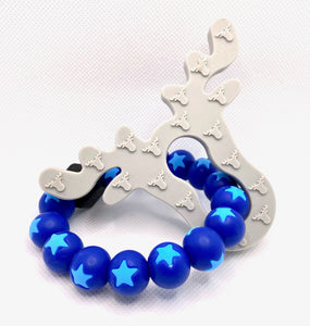 Silicone Moose & Bead Ring Teether