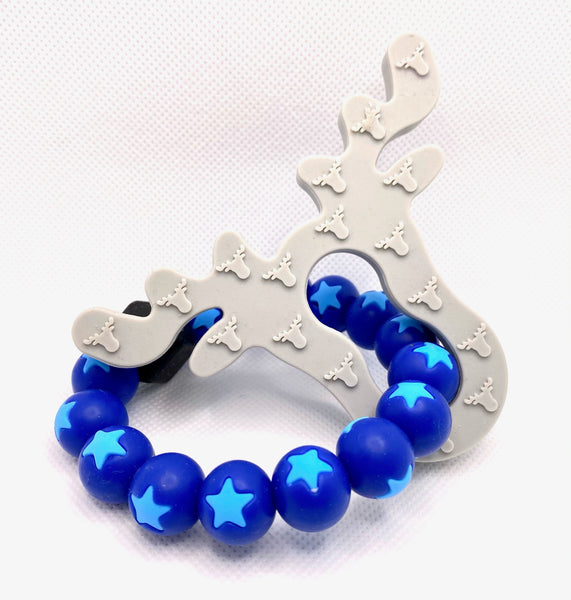 Silicone Moose & Bead Ring Teether