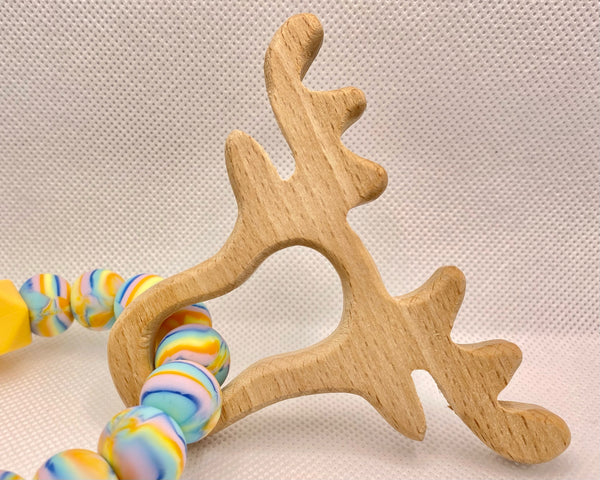 Beech Shape & Silicone Bead Teether